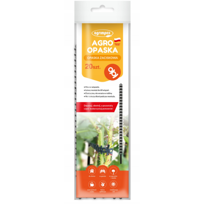 OPASKI OGRODNICZE DO SPINANIA ROŚLIN PNĄCZY GAŁĘZI ZACISKOWE 20 SZT